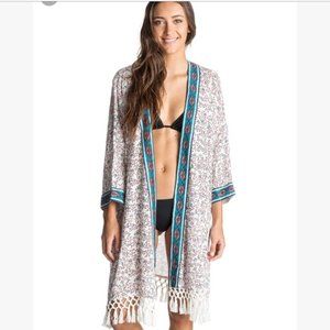 Roxy Woodstock sea spray kimono cover up, NWT!